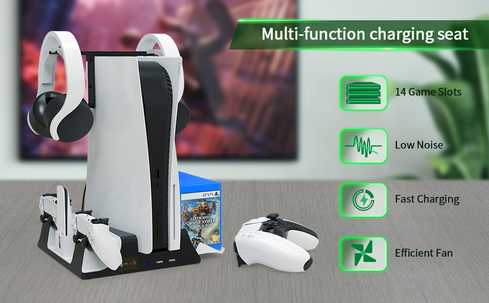 PS5 Console Cooling Stand with Charing Station