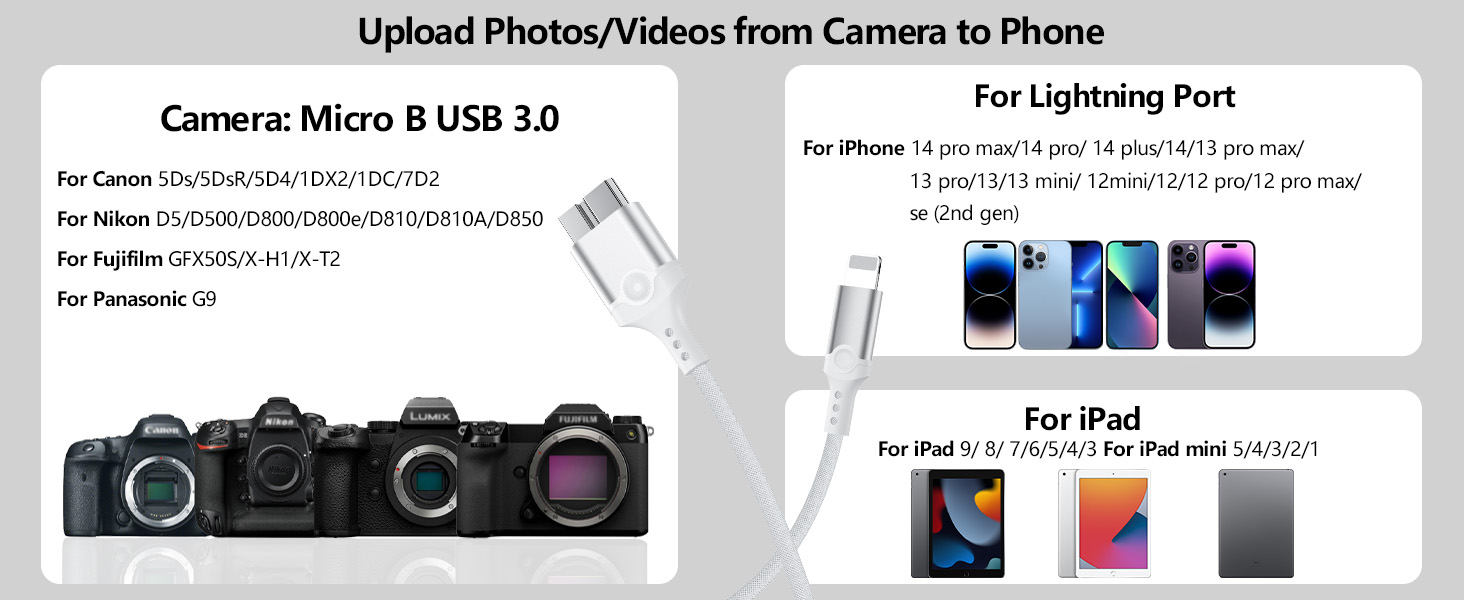 micro usb 3.0 to lighting otg cable