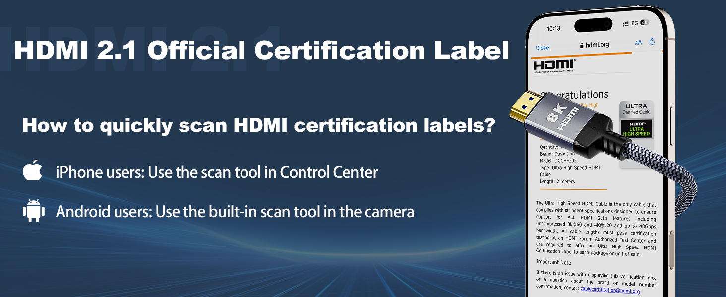 10K 8K HDMI 2.1 Cable, Certified Ultra High Speed HDMI Cable,HDMI cord,hdmi to hdmi cable