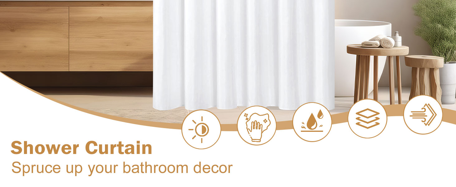 white shower curtain liner