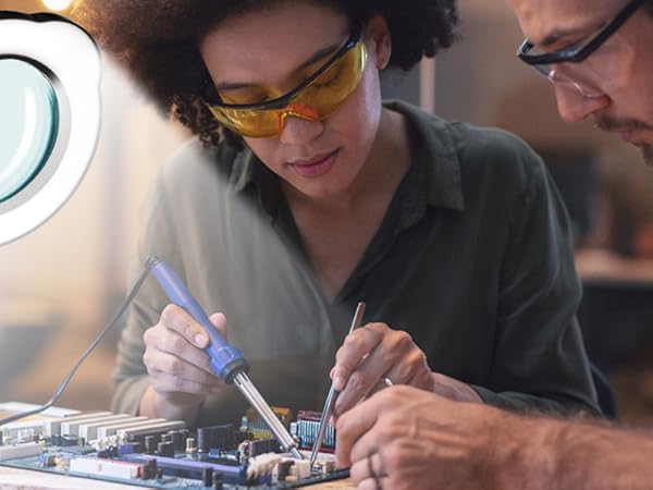 large magnifying glass with light