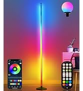 LanAqua Corner Floor Lamp,70" Smart RGBW LED Corner Lamp with Glow Ball Light,16 Million Colors C...