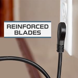 Iron Forge Cable 90 Degree Slim Plug Head Replacement Power Cord with Open End 