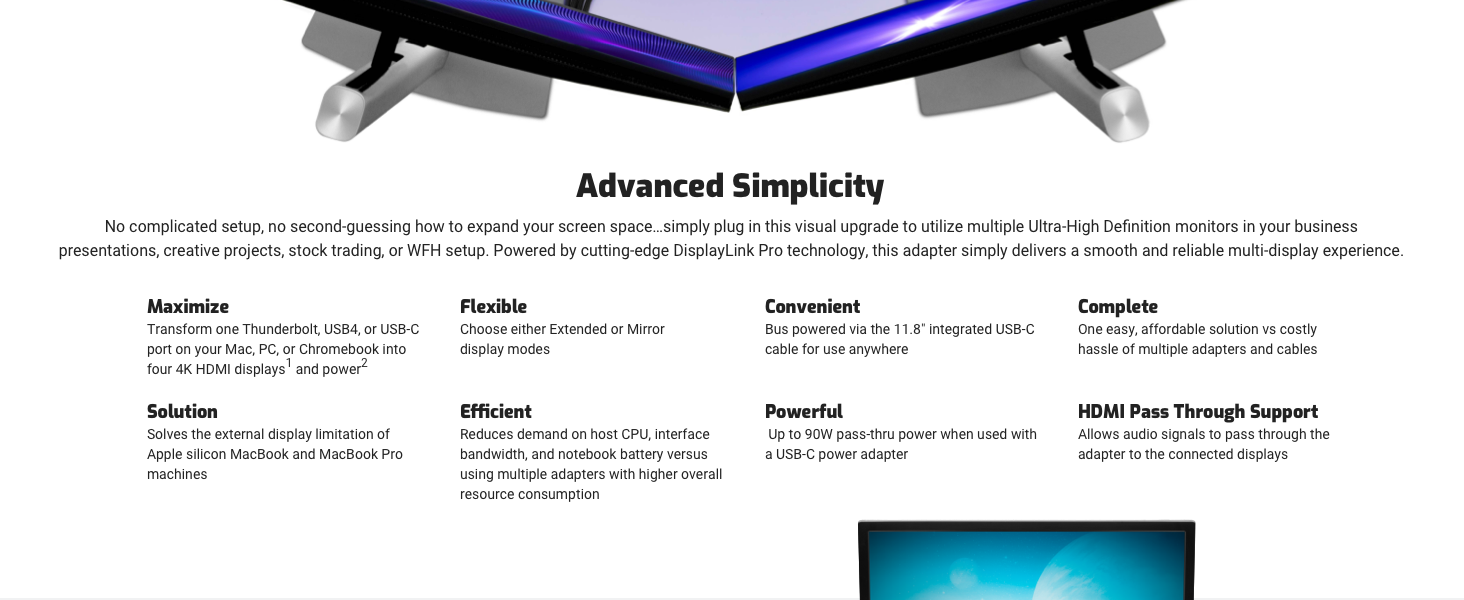 Powered by cutting-edge DisplayLink Pro technology