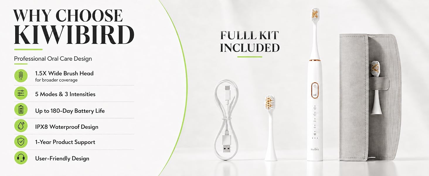 KIWIBIRD K5 Sonic Electric Toothbrush