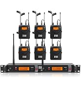 XTUGA RW2080 Wireless in Ear Monitor System,6 Bodypacks UHF IEM(572-599Mhz) | Mono Dual Channel,2...