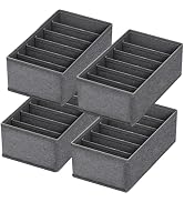 FAMALAHEE 4 PACK Sock Underwear Drawer Organizer Dividers, Collapsible Cabinet Closet Storage Box...