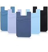 Zemexy Phone Wallet Stick on,5Pack Phone Card Holder for Back of Phone Case,Silicone Sticky Credi...