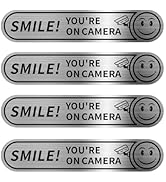 Ferianl 4PCS Smile You're On Camera Stickers for Car, Self-Adhesive Vinyl Decal Stickers, Waterpr...