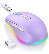 Wireless Mouse, Mouse Jiggler - LED Wireless Mice with Build-in Mouse Jiggler Mover, Rechargeable...
