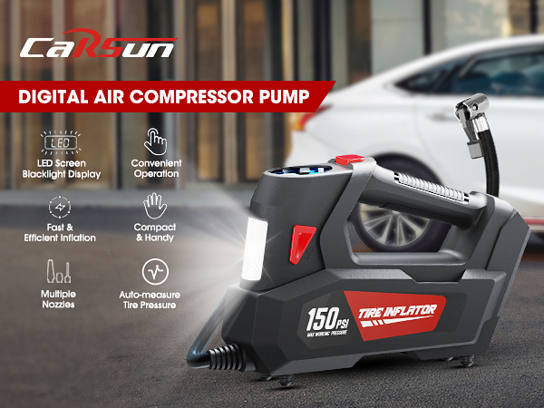 Air Compressor Tire Inflator Portable Air Pump