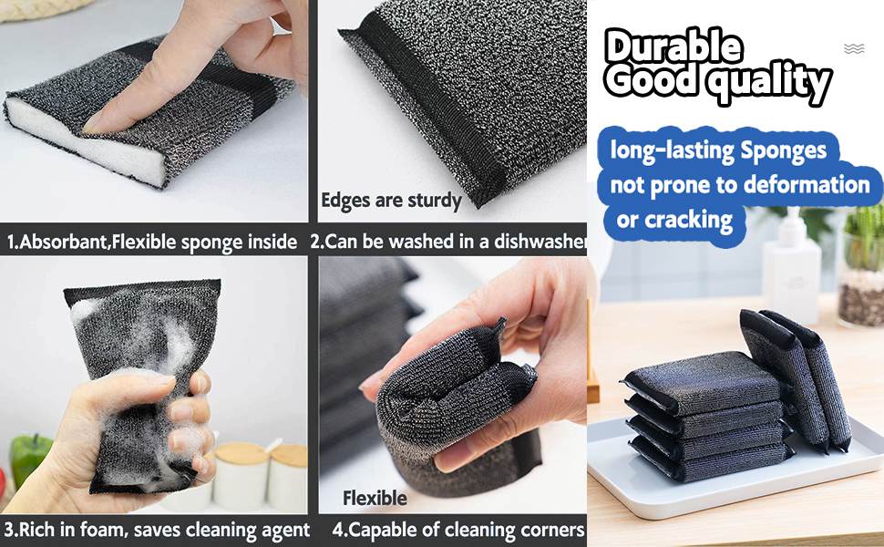 Steel Wool Scrubber Dish Sponges