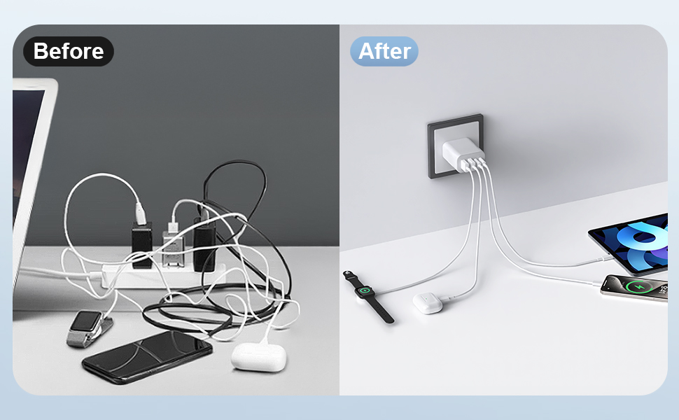 4 port usb c charger type c charger for iphone 17