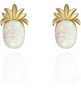 MUSTHAVE Pineapple 18K Rose/White/Yellow Gold Plated 925 Sterling Silver Post Opal Stud Earrings,...