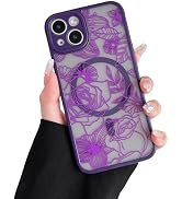XIZYO Magnetic Case for iPhone 13 6.1 Inch Floral Rose Cute Phone Case [Compatible with Magsafe] ...