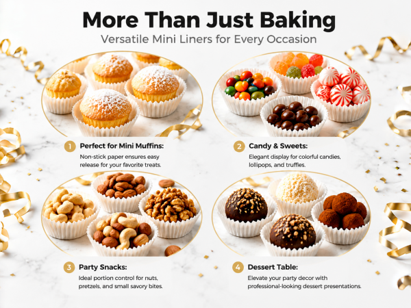 White Mini Cupcake Liners