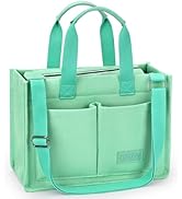 ZORFIN Canvas Tote Bag for Women with Zipper and Compartments Crossbody Work Laptop Bag for Trave...