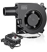 WDERAIR 120mm 12v AC Brushless BBQ Blower Fan with Speed Controller for Squirrel Cage Centrifugal...