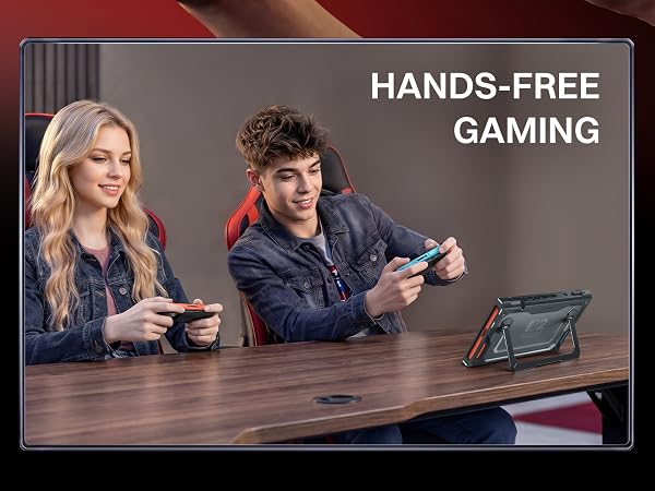 Compatible with nintendo switch 2 kickstand case for hands-free tabletop gaming.