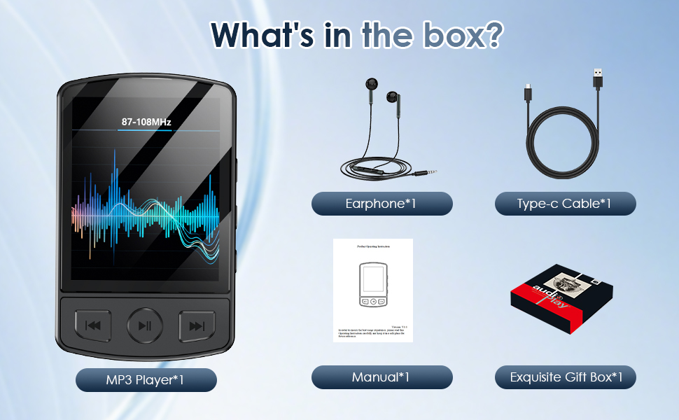 Portable MP3 Music Player with Earphones
