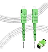 FLYPROFiber OS2 Armored Single Mode Fiber, 3M/10ft OS2 SC/APC to SC/APC Fiber Optic Path Cable, S...