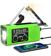 NITIGO Radios for Emergency, Multifunction Solar Charger Hand Crank NOAA Weather AM/FM Radio 4000...