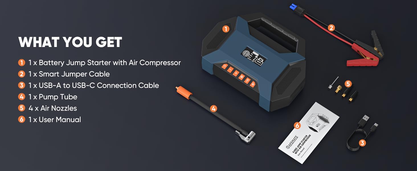 air compressor and jump starter combo