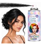 Temporary Hair Color Spray for Kids Women Man, Washable Hair Spray Color | Non Damaging Black Dye...