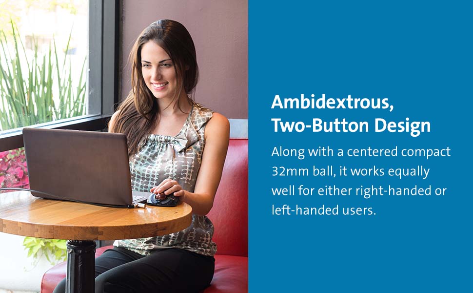 Ambidextrous, two-button design