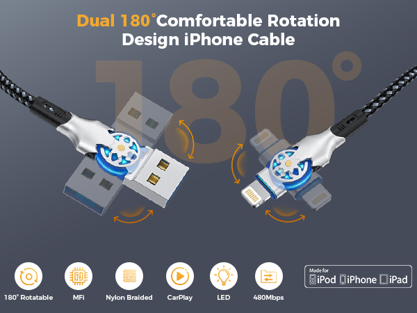 180 degree lightning cable