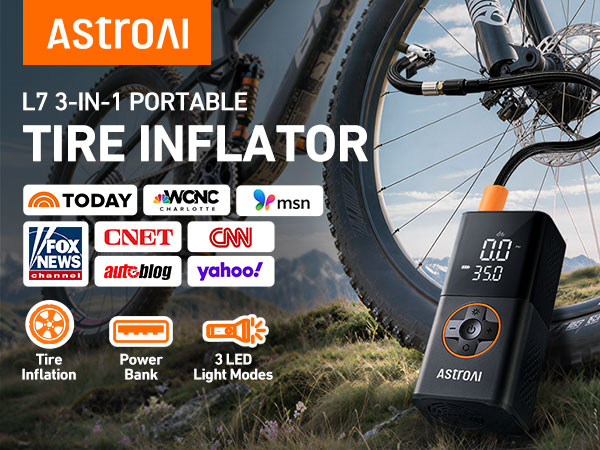 Bike Pump tire inflator portable air compressor e bike accessories