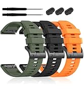 ZPJPPLX 26mm Silicone Sport Bands Compatible with Garmin Fenix 7X/7X Pro/Fenix 6X/6X Pro/Fenix 5X...