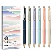 Taja Gel Pens, 6 Pcs Quick Dry Black Gel Ink Pens, 0.5mm Fine Point Smooth Writing Pens for Journ...