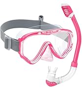 VVINCA Kids Snorkel Set for Age 4-14 - Dry Top Snorkeling Gear for Kids Junior &amp; Youth - Childs D...