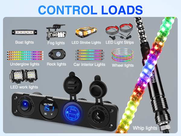 4 in 1 ON/Off Charger Socket Panel PD Type C and QC 3.0 USB charger