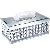 Sumnacon Crystal Rectangular Tissue Box Cover - Decorative Glass Tissue Box Holder, Sparkling Fac...