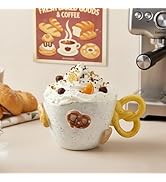 DIF DECO Christmas Mugs 11.8 OZ Ceramic Cute Pretzel Shape Coffee Mug with Handle Unique Holiday ...