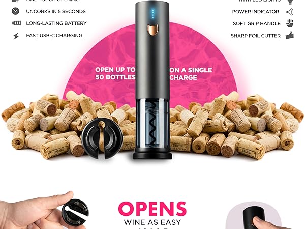 electric wine opener with charging base automatic wine opener electric corkscrew wine opener