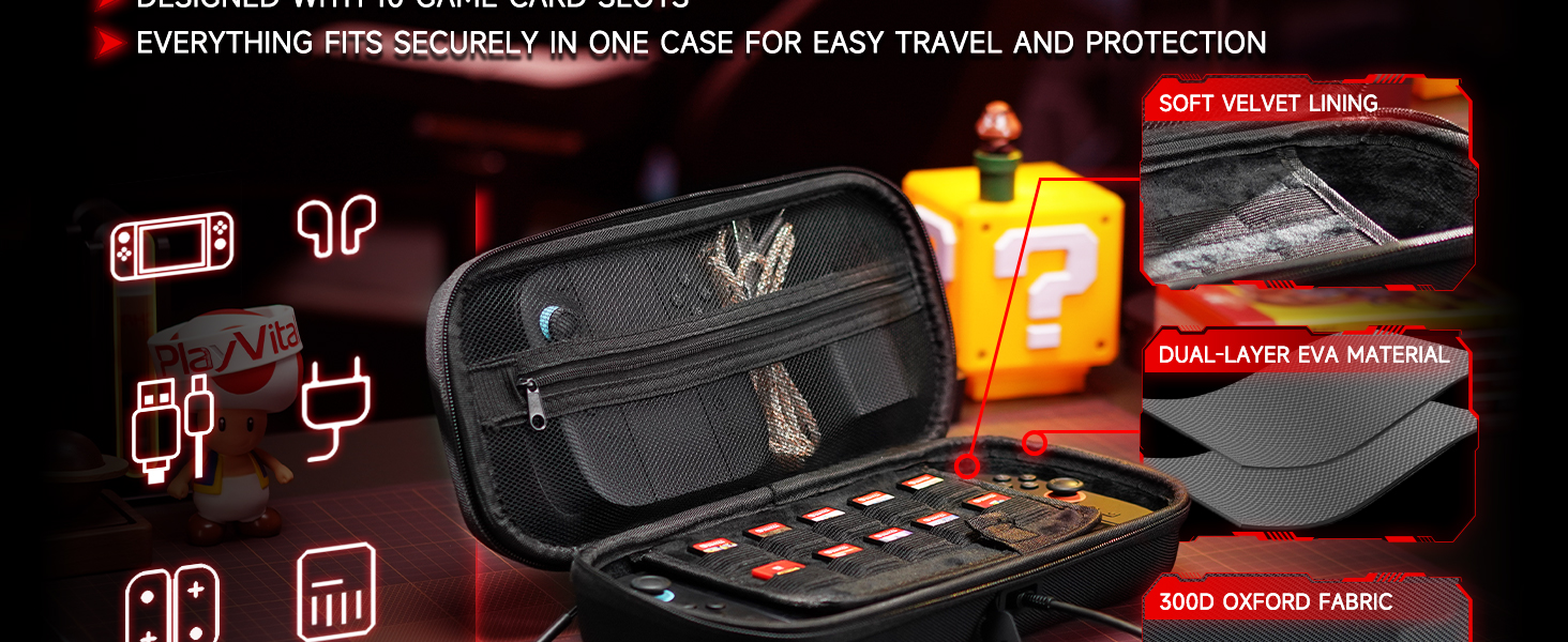 PlayVital Carrying Case for Nintendo Switch 2 with Silicone Charging Port