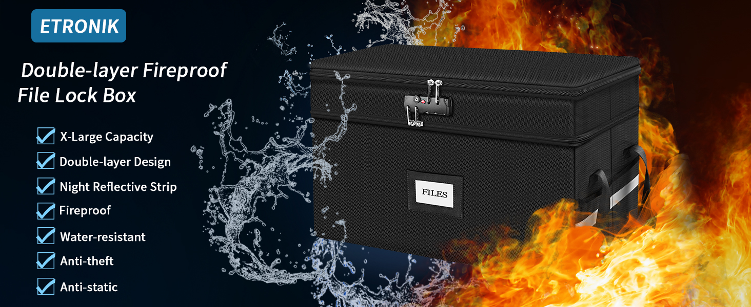 fireproof document box with lock