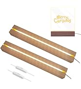 2 Pcs 11.81 Inch Wooden LED Light Display Pedestal,Wooden Rectangle LED Lights Display Base for A...
