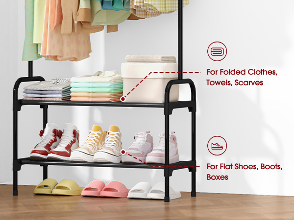 clothes and shoe rack