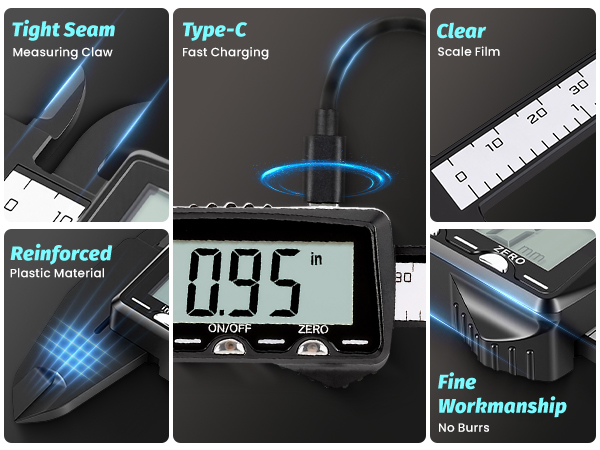 HARDELL RECHARGEABLE PLASTIC DIGITAL CALIPER