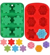 HUAKENER 2 Pack Snowflakes Soap Molds, Large Size Christmas Soap Molds, Snowflakes Silicone Mold ...