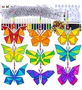 Winlyn 27 Sets Butterfly Suncatchers Ornaments Decorations DIY Window Paint Art Craft Kits Rainbo...