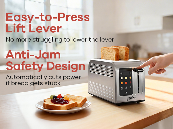 digital toaster anti-jam safety