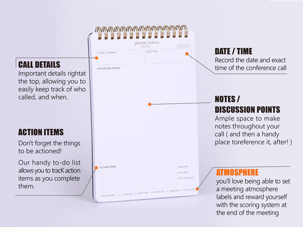 Meeting notebook for work organization