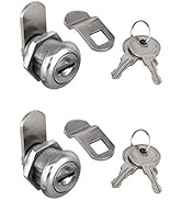 2Pcs Cabinet Cam Lock Keyed Alike Tool Box Locks 5/8" Cylinder for Truck Pickup Tool Box Vending ...