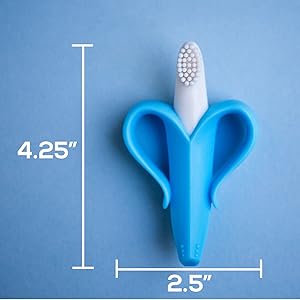 banana teether, banana toothbrush, baby toothbrush, infant toothbrush, silicone toothbrush