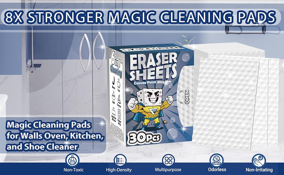 Magic Sponge Eraser Sheets, Upgraded Convex Point Melamine